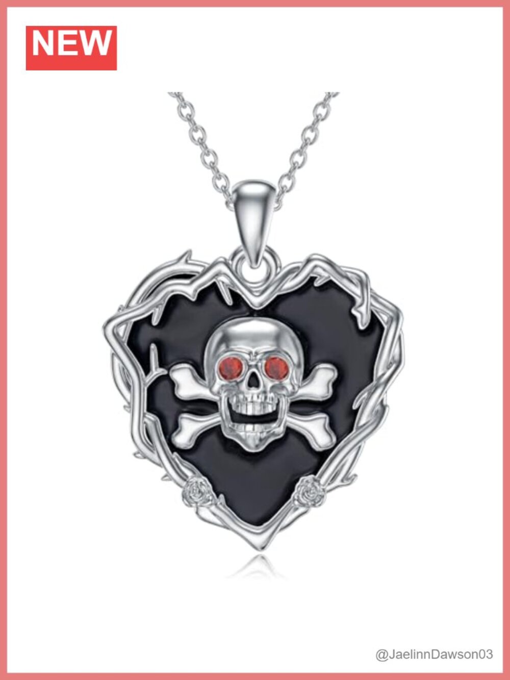 925 Sterling Silver Skull Necklace Gothic Pendant Halloween Jewelry Women